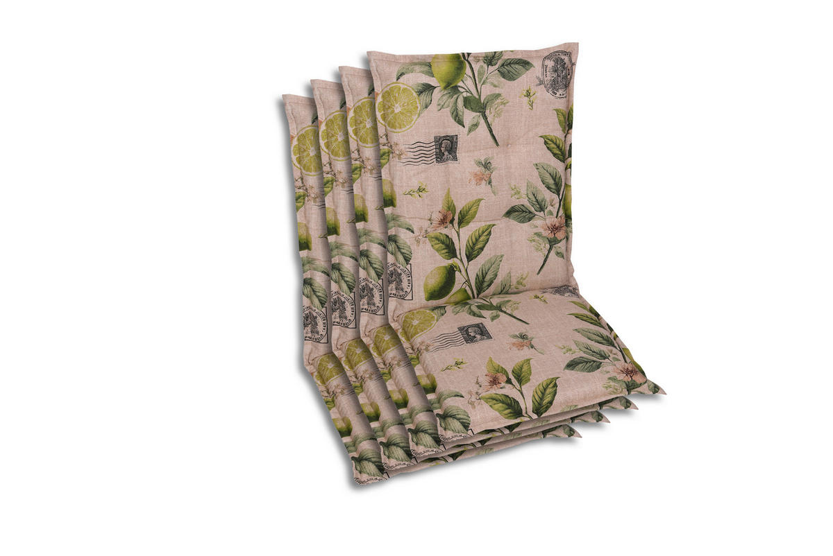 SESSELAUFLAGENSET Zitronen  - Sandfarben/Gelb, Basics, Textil (50/7/108cm)