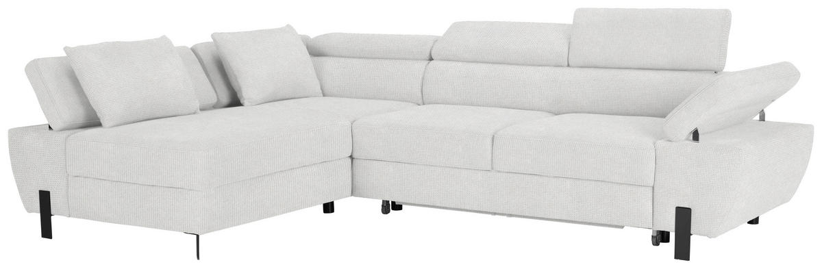 HÖRNSOFFA i vävt tyg cremefärgad  - svart/cremefärgad, Modern, metall/textil (93/90/277cm) - MID.YOU