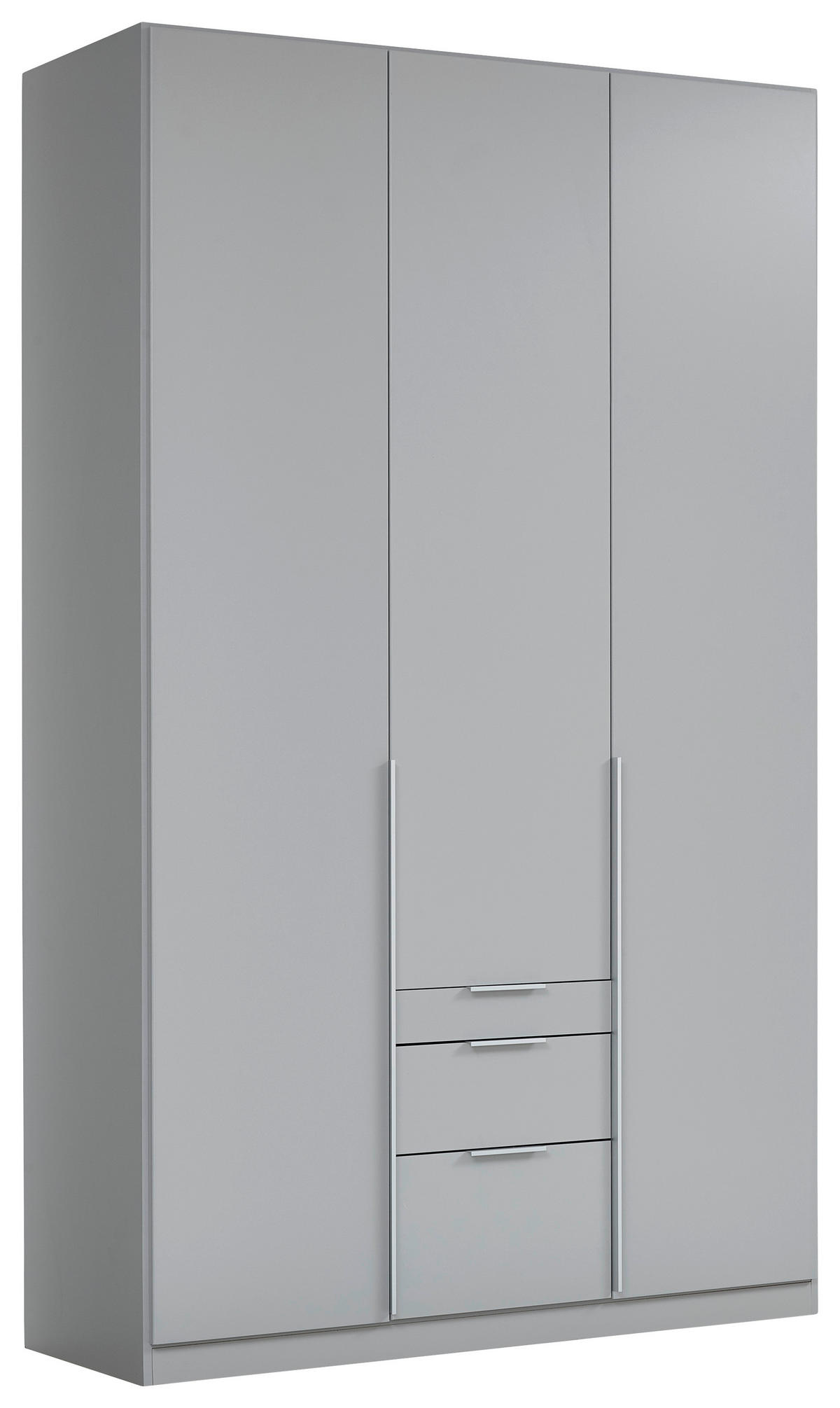 DREHTÜRENSCHRANK 136/229/54 cm 3-türig Hellgrau  - Hellgrau/Alufarben, MODERN, Holzwerkstoff (136/229/54cm) - Rauch Möbel