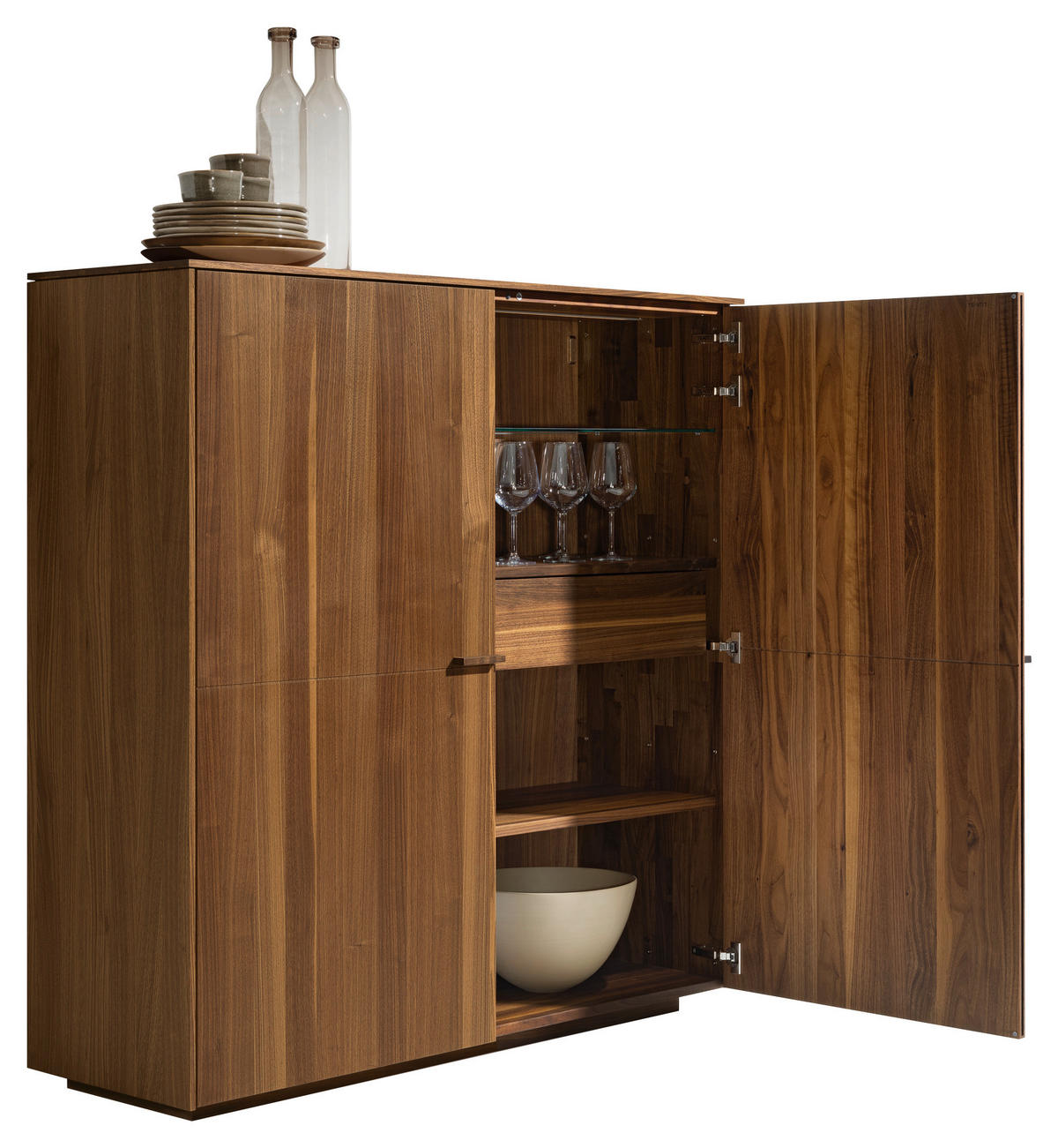 HIGHBOARD Nussbaumfarben  132,9/134,2/41,9 cm  - Nussbaumfarben, KONVENTIONELL, Holz (132,9/134,2/41,9cm) - Team 7