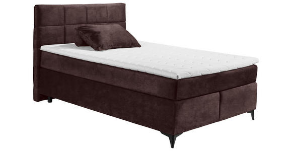 BOXSPRINGBETT 140/200 cm  in Aubergine  - Aubergine/Schwarz, Design, Holzwerkstoff/Kunststoff (140/200cm) - Xora