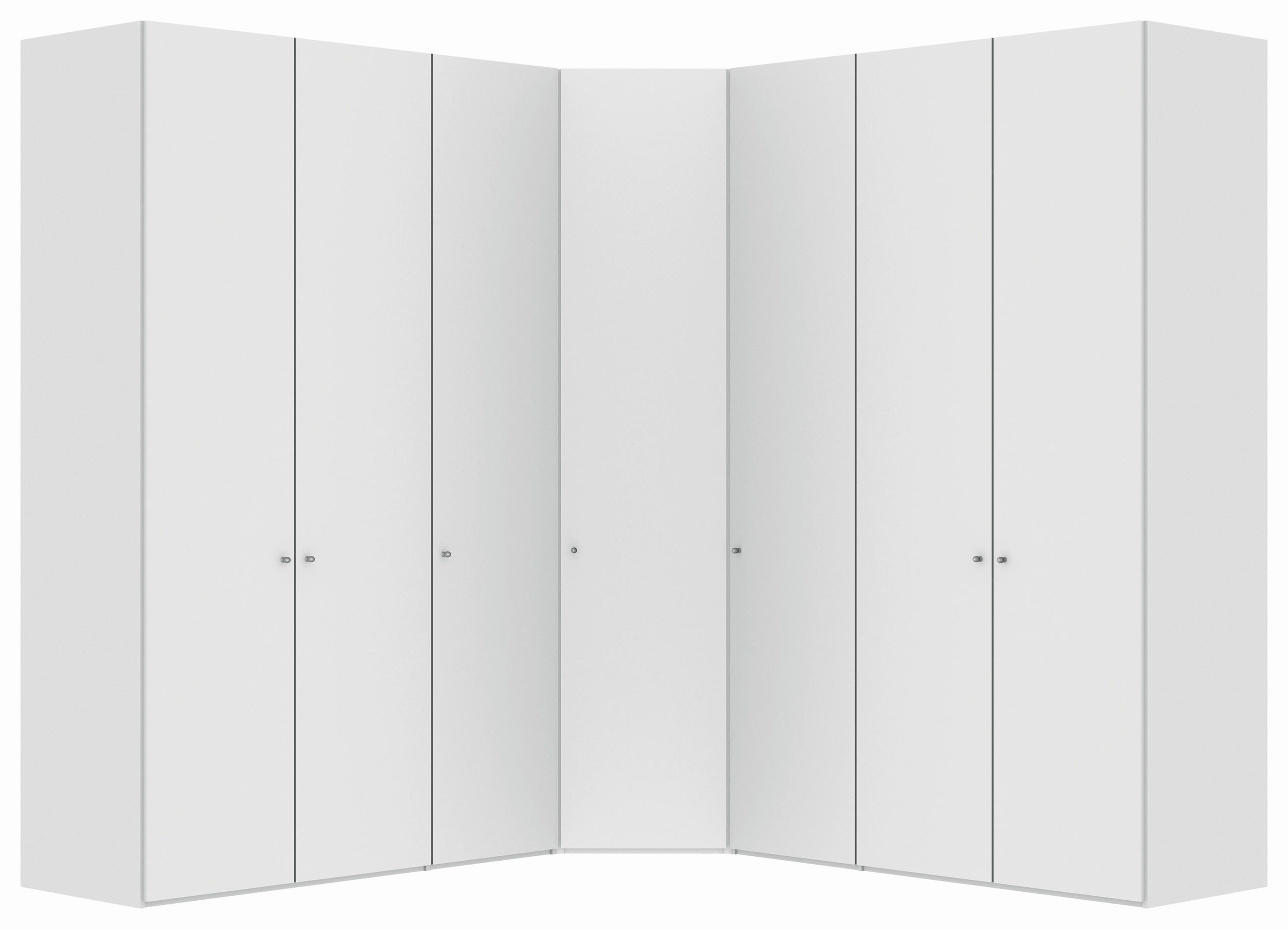 ECKSCHRANK 250/250/236/58,5 cm  - Silberfarben/Weiß, Design, Holzwerkstoff/Metall (250/250/236/58,5cm) - Jutzler