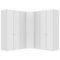 ECKSCHRANK 250/250/236/58,5 cm  - Silberfarben/Weiß, Design, Holzwerkstoff/Metall (250/250/236/58,5cm) - Jutzler