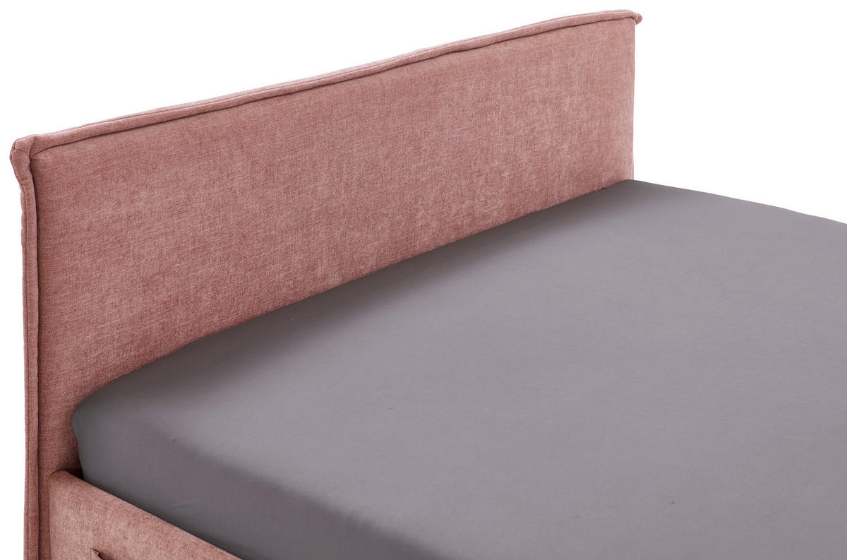 POLSTERBETT 140/200 cm  in Rosa  - Eichefarben/Rosa, KONVENTIONELL, Holz/Textil (140/200cm) - Stylife