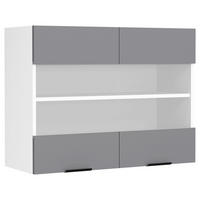 VÄGGSKÅP 80/60/31 cm  i antracit, vit  - vit/svart, Trend, trämaterial/glas (80/60/31cm) - MID.YOU