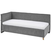 POLSTERLIEGE in Flachgewebe Grau  - Eichefarben/Grau, Konventionell, Holz/Textil (140/200cm) - home24