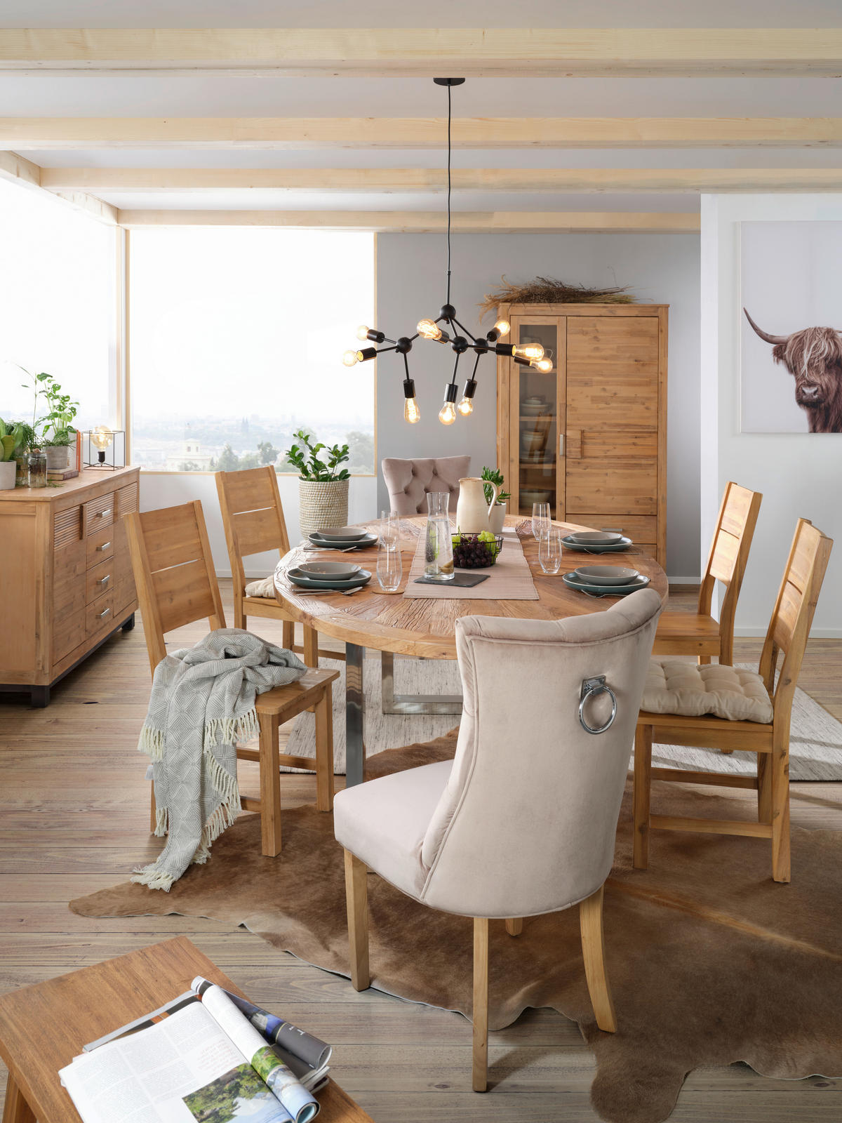 STOL stål sammet  - taupe/naturfärgad, Lifestyle, metall/trä (55/97/64cm) - Hom`in