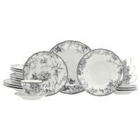 KOMPLETT SERVIS Adelaide Grau 20 delar  - vit/grå, Basics, keramik - Creatable