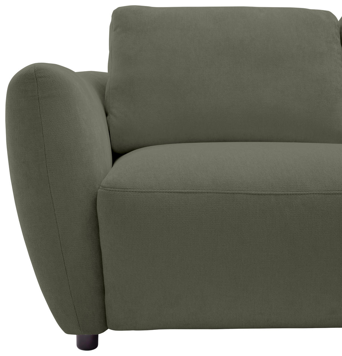 ECKSOFA Chenille Olivgrün  - Schwarz/Olivgrün, Konventionell, Kunststoff/Textil (307/224cm) - Hom`in