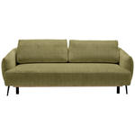 SCHLAFSOFA in Chenille Olivgrün  - Schwarz/Olivgrün, KONVENTIONELL, Textil/Metall (228/75/98cm) - Carryhome