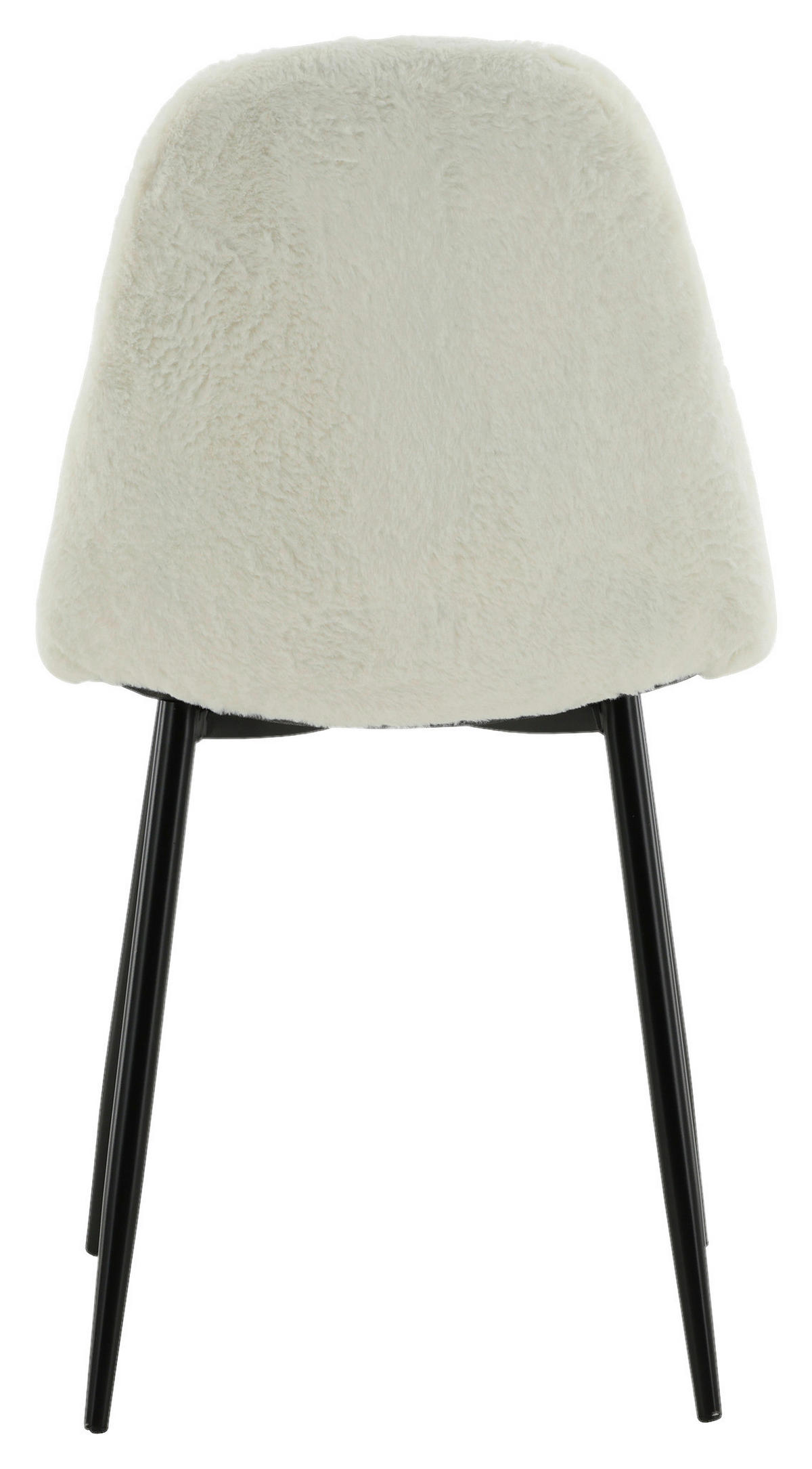 STOLSET 2 styck stål teddy tyg  - vit/svart, Design, metall/textil (44/87/53cm) - Livetastic
