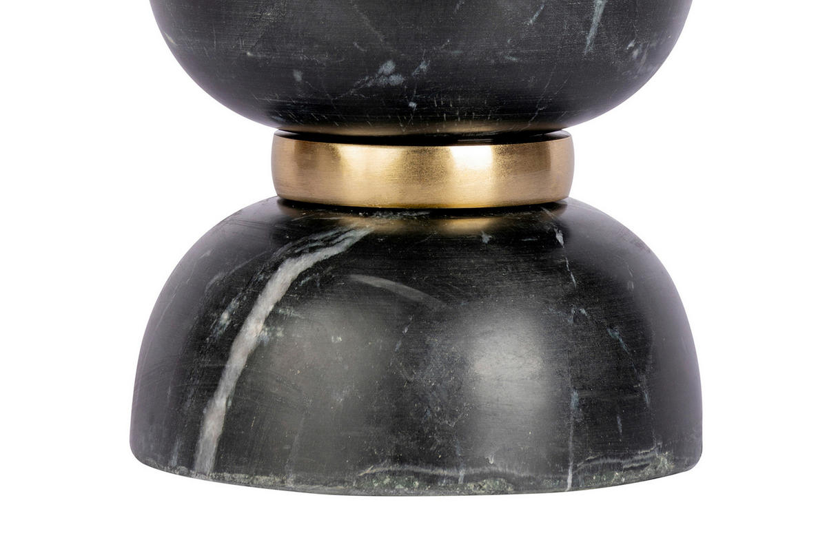 KERZENHALTER - Goldfarben/Schwarz, Trend, Stein/Metall (12.75/12.75/14cm) - Kayoom