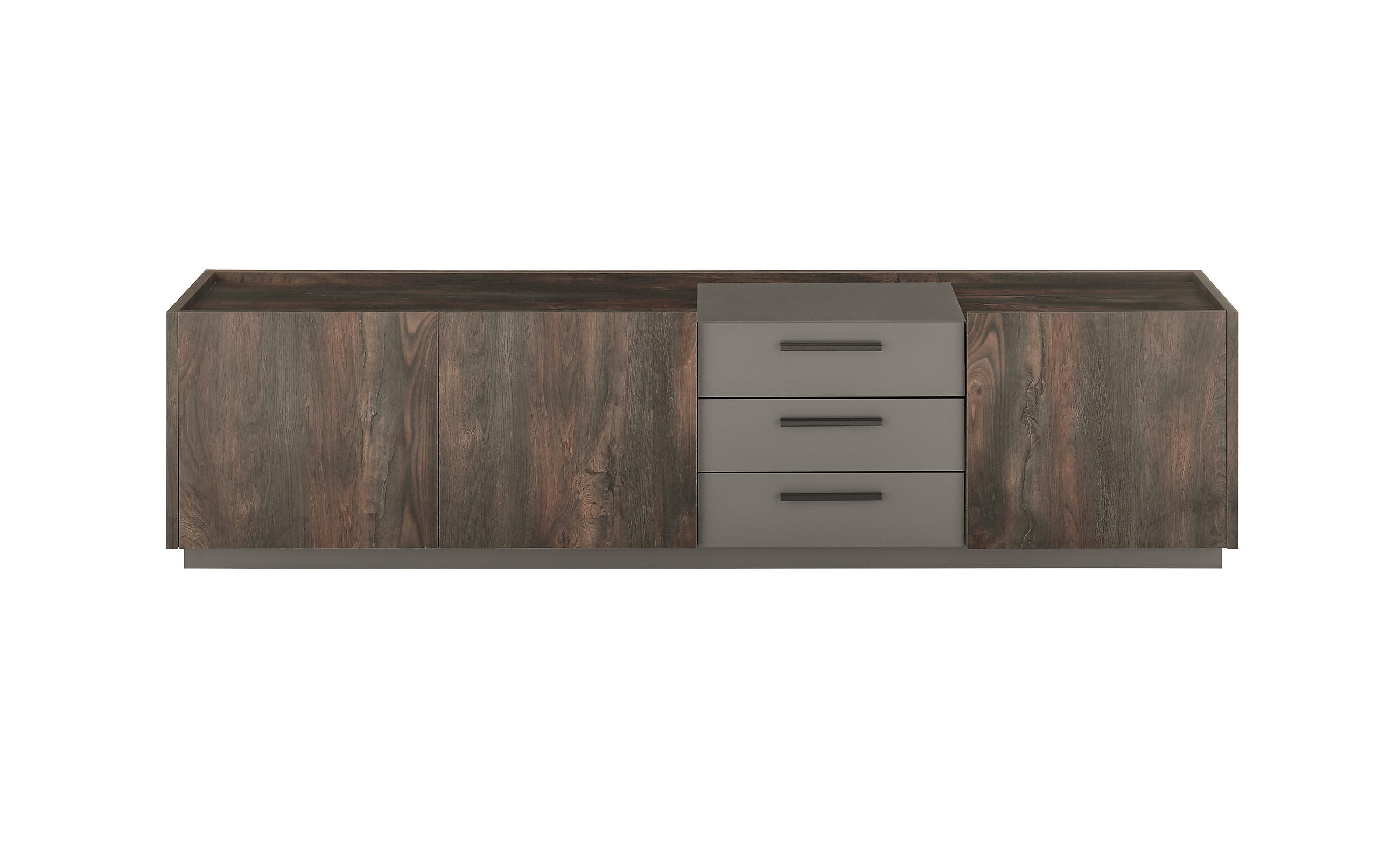 LOWBOARD  in 200/50/45 cm  - Eichefarben/Anthrazit, Design, Holzwerkstoff/Metall (200/50/45cm) - MID.YOU