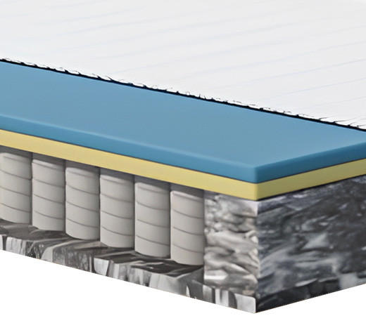 TASCHENFEDERKERNMATRATZE 80/200 cm, Höhe ca.: 18 cm, H3 = fest, 5-Zonen - Weiß/Grau, Basics, Textil (80/200cm) - Emma