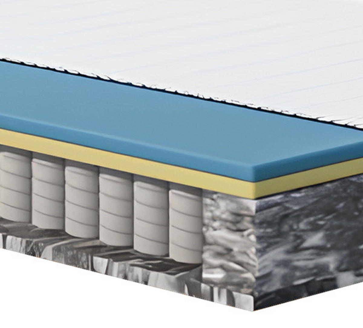 TASCHENFEDERKERNMATRATZE 80/200 cm, Höhe ca.: 18 cm, H3 = fest, 5-Zonen - Weiß/Grau, Basics, Textil (80/200cm) - Emma