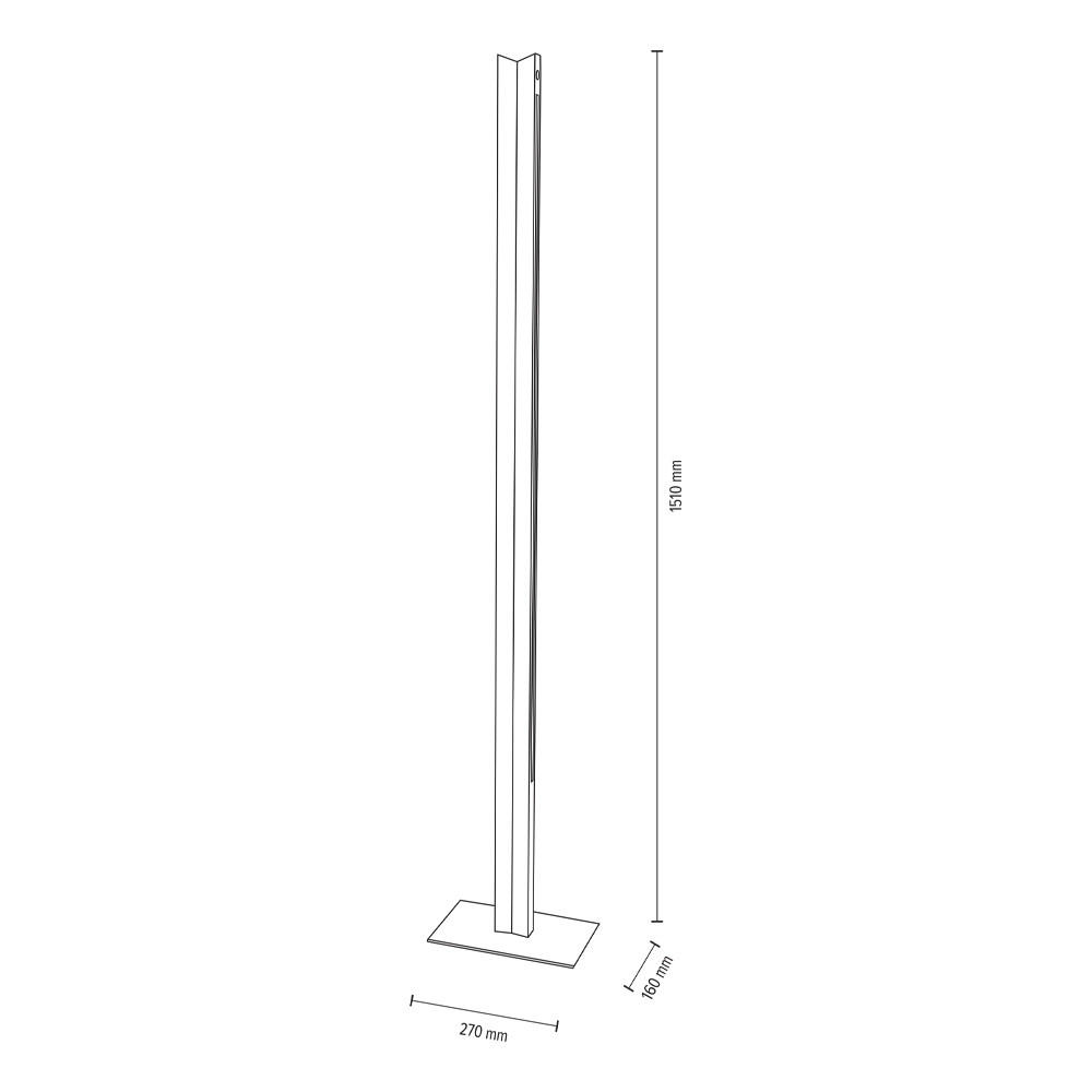 LED-STEHLEUCHTE Loren 27/16/151 cm   - Eichefarben, MODERN, Holz/Metall (27/16/151cm)