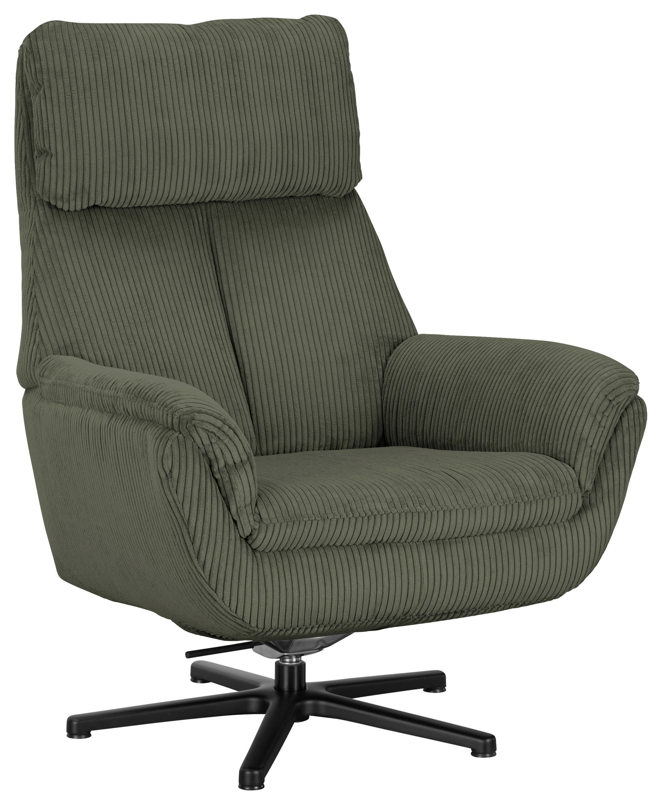 RELAXSESSEL in Textil Grün  - Schwarz/Grün, Design, Textil/Metall (79/108/89cm) - Beldomo Style