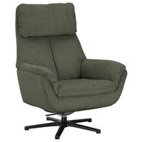 RELAXSESSEL in Textil Grün  - Schwarz/Grün, Design, Textil/Metall (79/108/89cm) - Beldomo Style