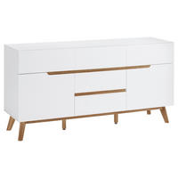 SIDEBOARD Cervo 145/76/40 cm 5 Schublade(n)  - Eichefarben/Weiß, Design, Holz/Holzwerkstoff (145/76/40cm)