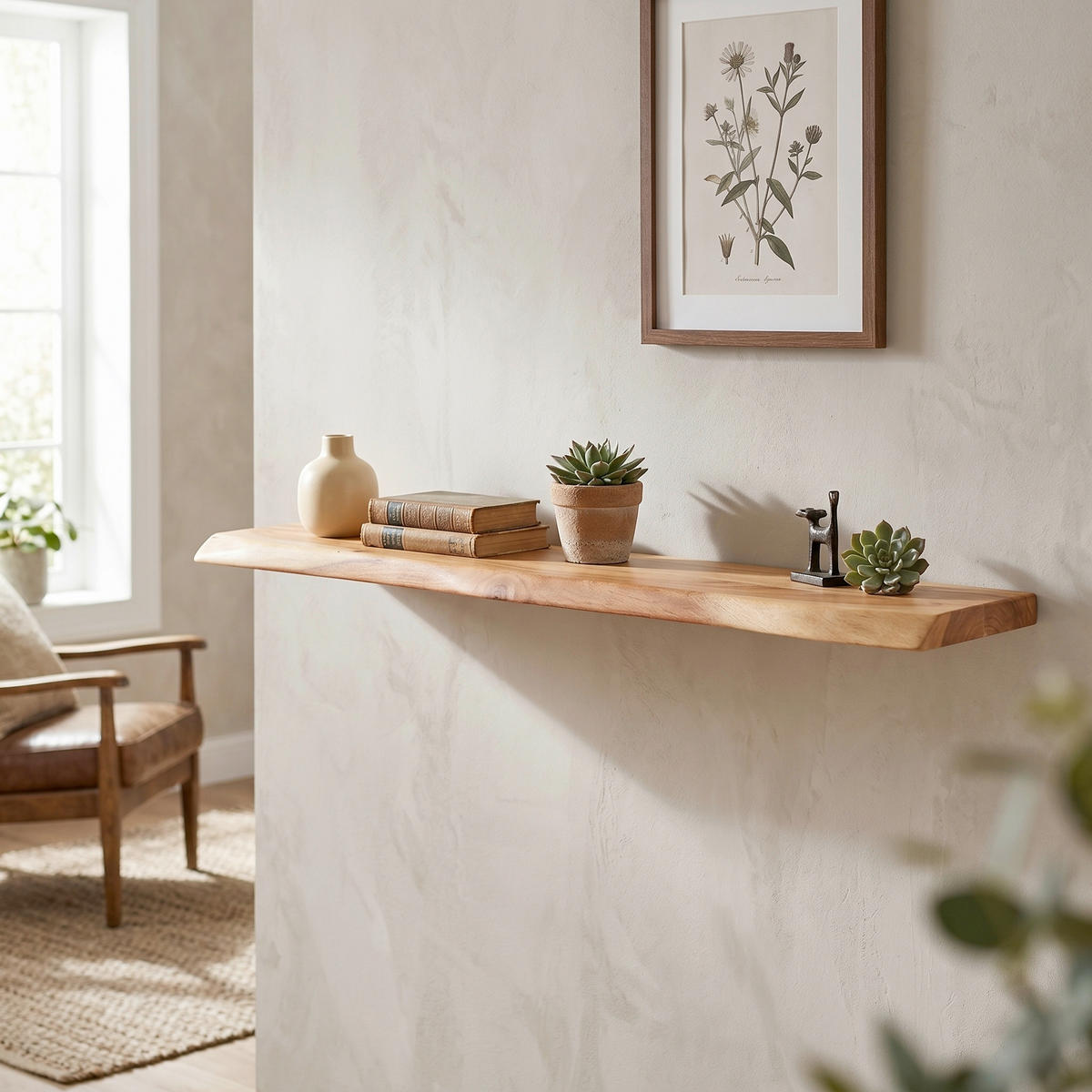 WANDREGAL 80/4/25 cm  - Akaziefarben, Modern, Holz (80/4/25cm) - MID.YOU