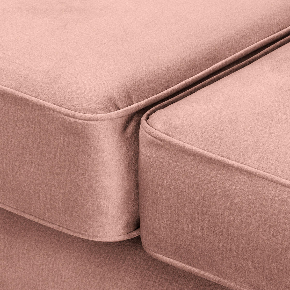 3-SITZER-SOFA Jersey in Velours Rot  - Dunkelbraun/Rot, Design, Holz/Textil (210/98/95cm) - P & B