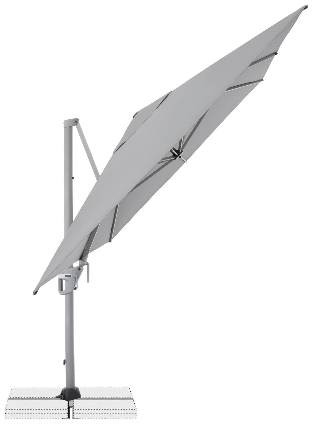 AMPELSCHIRM 350x260 cm Hellgrau  - Silberfarben/Hellgrau, Basics, Textil/Metall (350/260cm) - Doppler