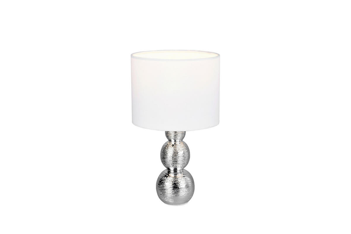 TISCHLEUCHTE Lova 17/29 cm  - Silberfarben/Weiß, LIFESTYLE, Keramik/Kunststoff (17/29cm)