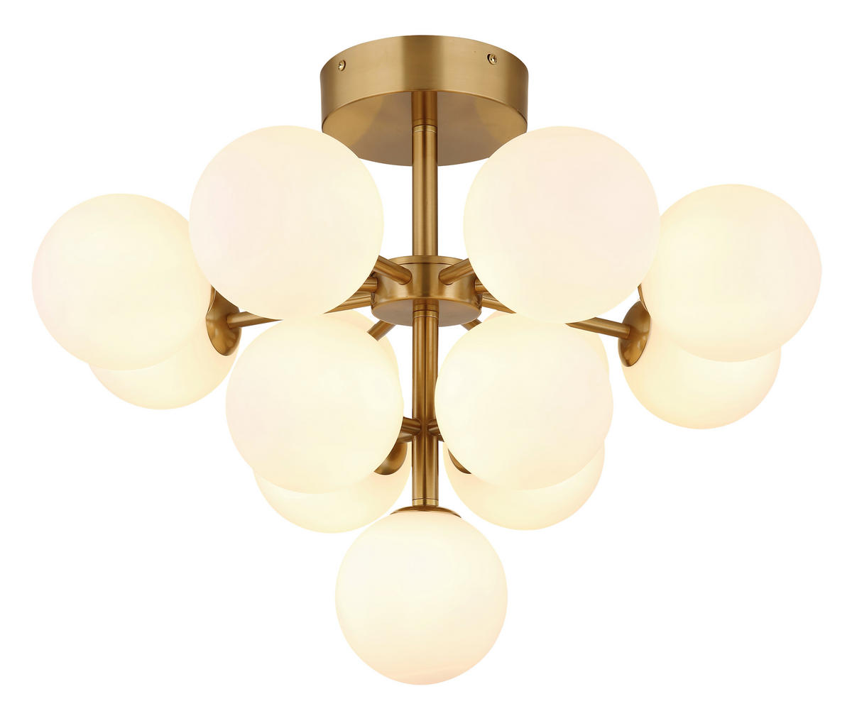 DECKENLEUCHTE GRAPPY 56/43 cm   - Goldfarben/Opal, LIFESTYLE, Glas/Metall (56/43cm) - Globo