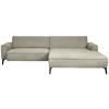 ECKSOFA in Flachgewebe Beige  - Beige/Schwarz, Design, Textil/Metall (285/190cm) - Johann Jakob