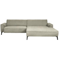 ECKSOFA in Flachgewebe Beige  - Beige/Schwarz, Design, Textil/Metall (285/190cm) - Johann Jakob