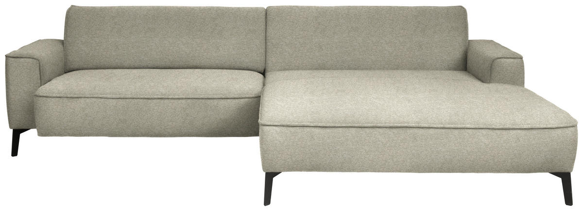 ECKSOFA in Flachgewebe Beige  - Beige/Schwarz, Design, Textil/Metall (285/190cm) - Johann Jakob