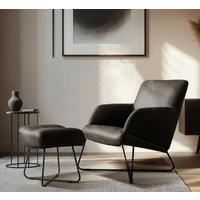 SESSELSET Echtleder Fango, Cognac  - Fango/Cognac, Design, Leder/Metall (67/87/74cm) - Livetastic