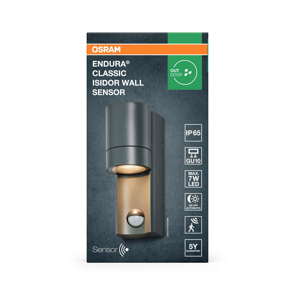 AUßENLEUCHTE 6/8,8/17 cm   - Dunkelgrau, Basics, Glas/Metall (6/8,8/17cm) - Osram