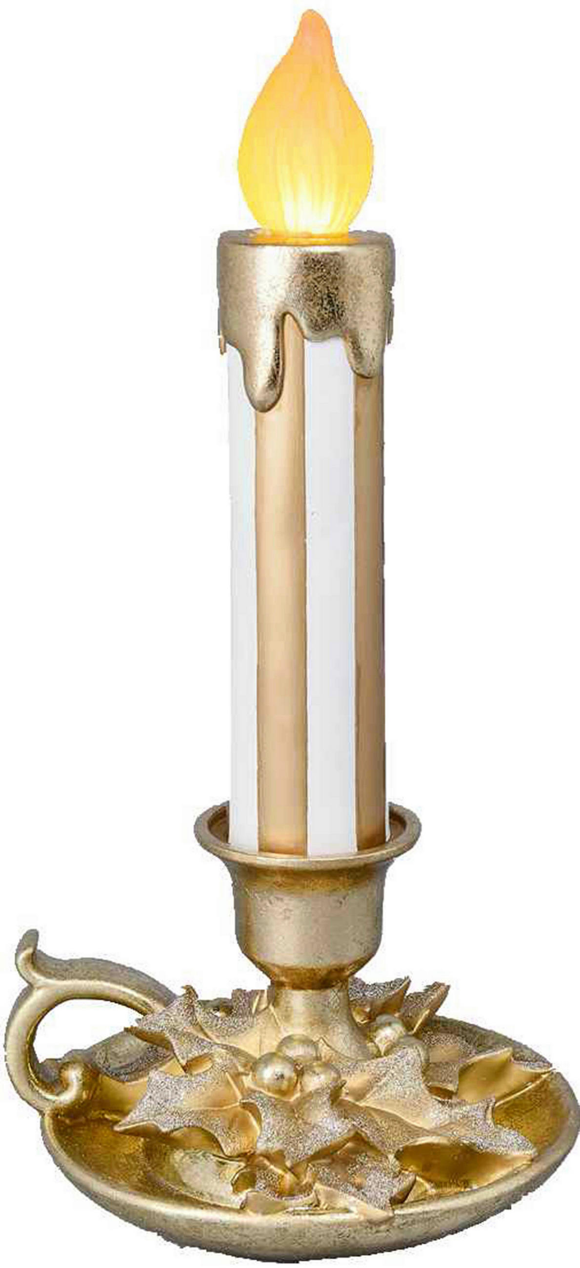 X-Mas Led-Kerze Weiß, Gold 18.2x37.5x17.1 cm