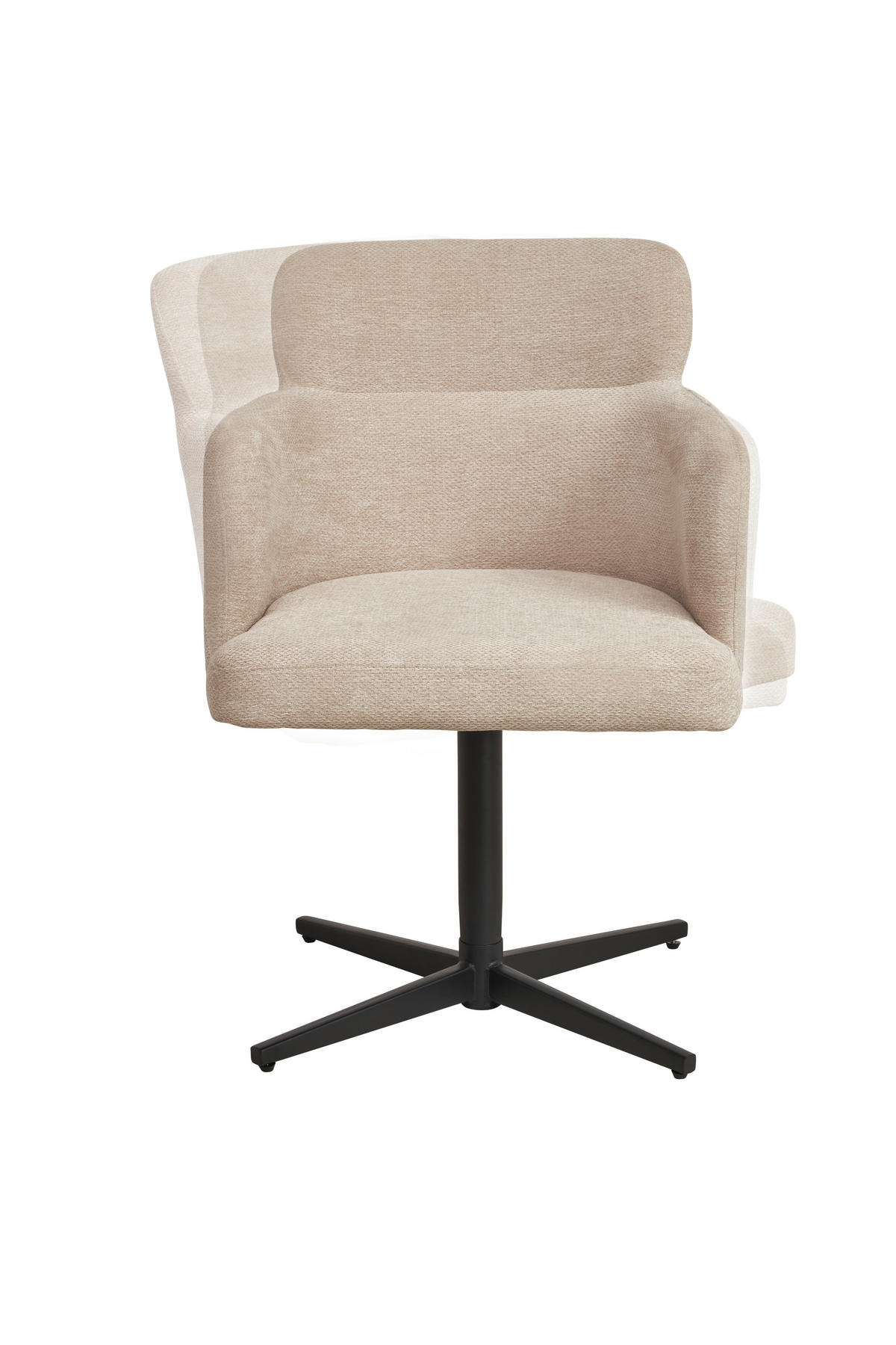 ARMLEHNSTUHL  in Eisen Webstoff  - Beige/Schwarz, KONVENTIONELL, Holz/Textil (58,5/85/63cm) - Livetastic