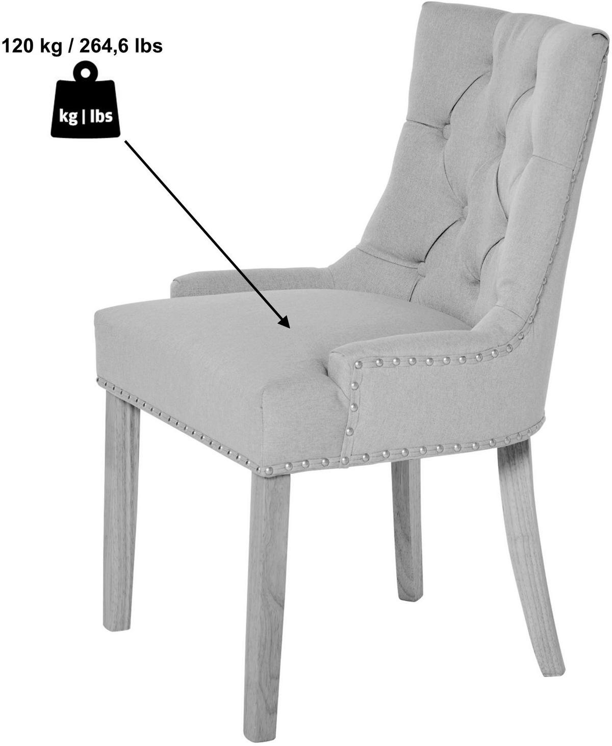 STUHL  in Webstoff  - Eichefarben/Grau, Modern, Holz/Textil (56/62,5/91cm) - Livetastic