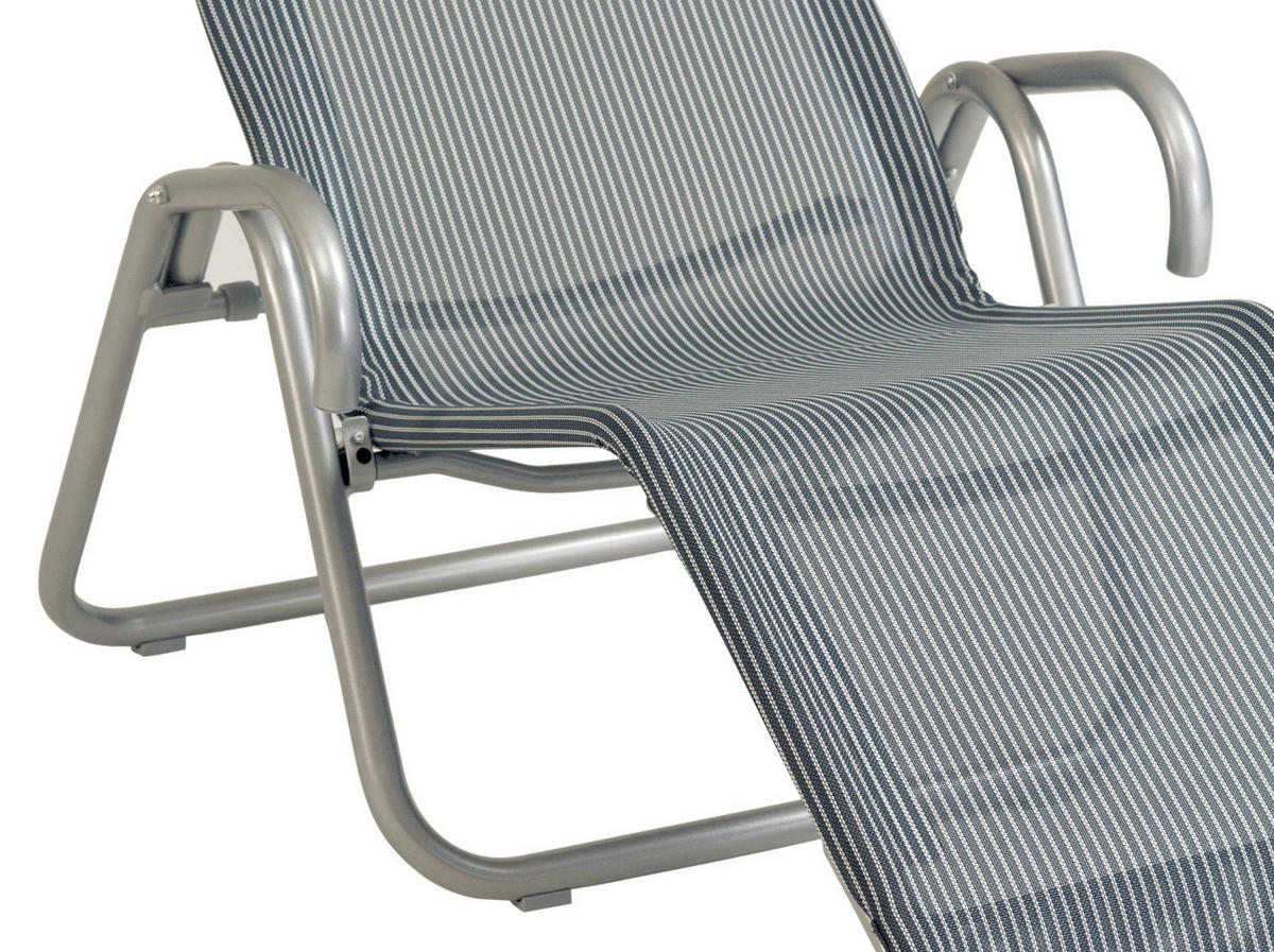 Sonnenliege Calypso aus 52/39/137 cm  - Grau, MODERN, Textil/Metall (52/39/137cm) - Acamp