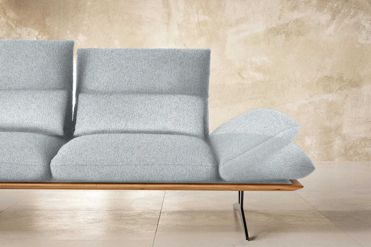 ECKSOFA in Flachgewebe Hellgrau  - Hellgrau/Schwarz, Design, Holz/Textil (159/314cm) - Dieter Knoll