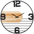 WANDUHR Naturfarben, Schwarz 60/60/5 cm  - Schwarz/Naturfarben, LIFESTYLE, Holz/Metall (60/60/5cm) - Landscape