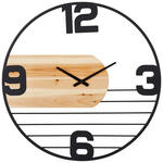 WANDUHR Naturfarben, Schwarz 60/60/5 cm  - Schwarz/Naturfarben, LIFESTYLE, Holz/Metall (60/60/5cm) - Landscape