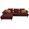 ECKSOFA in Echtleder Brombeere  - Brombeere/Schwarz, Design, Leder/Metall (224/305cm) - Dieter Knoll