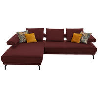 ECKSOFA in Echtleder Brombeere  - Brombeere/Schwarz, Design, Leder/Metall (224/305cm) - Dieter Knoll