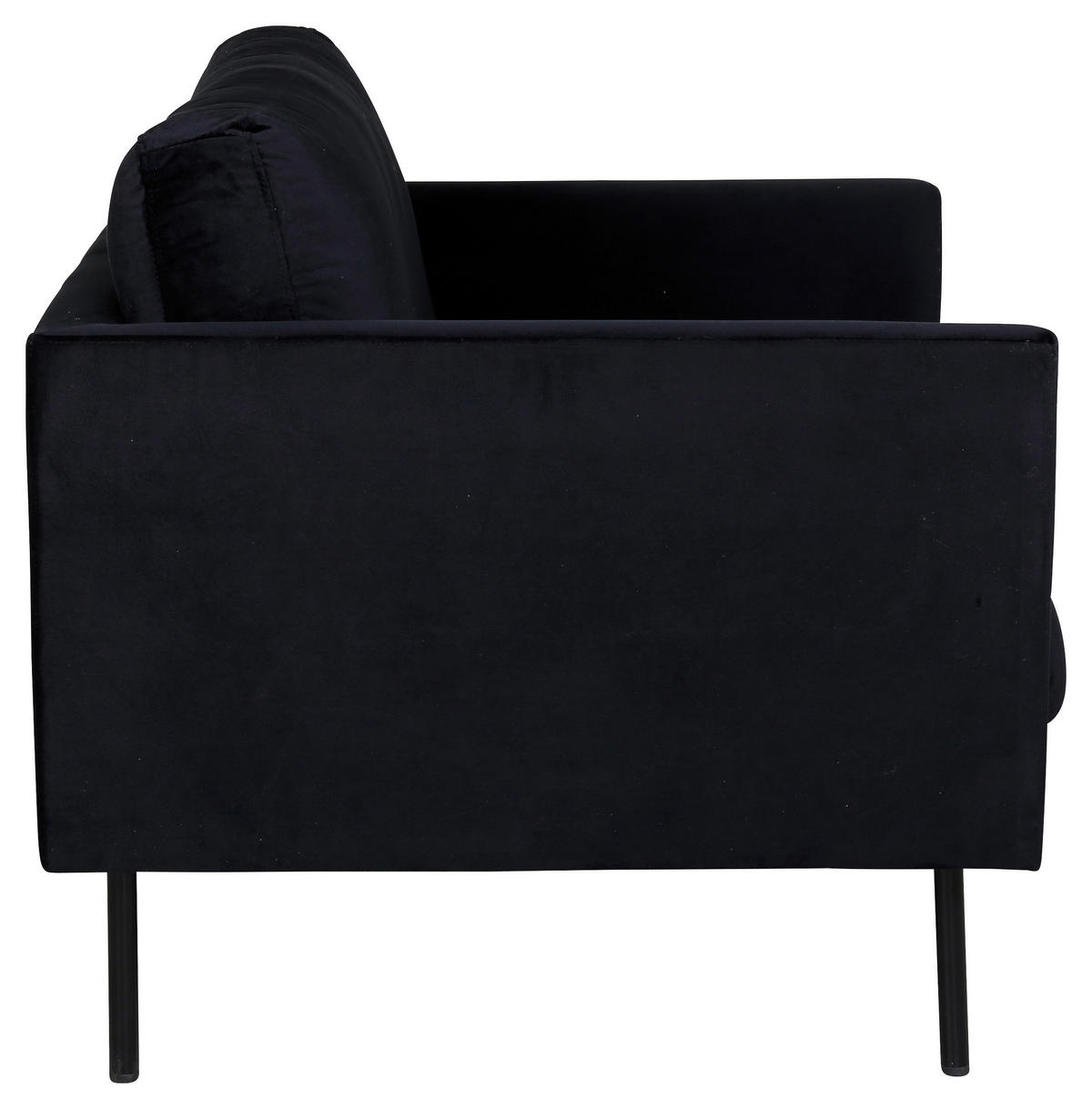 SESSEL in Samt Schwarz  - Schwarz, Design, Textil/Metall (95/80/84cm) - Livetastic