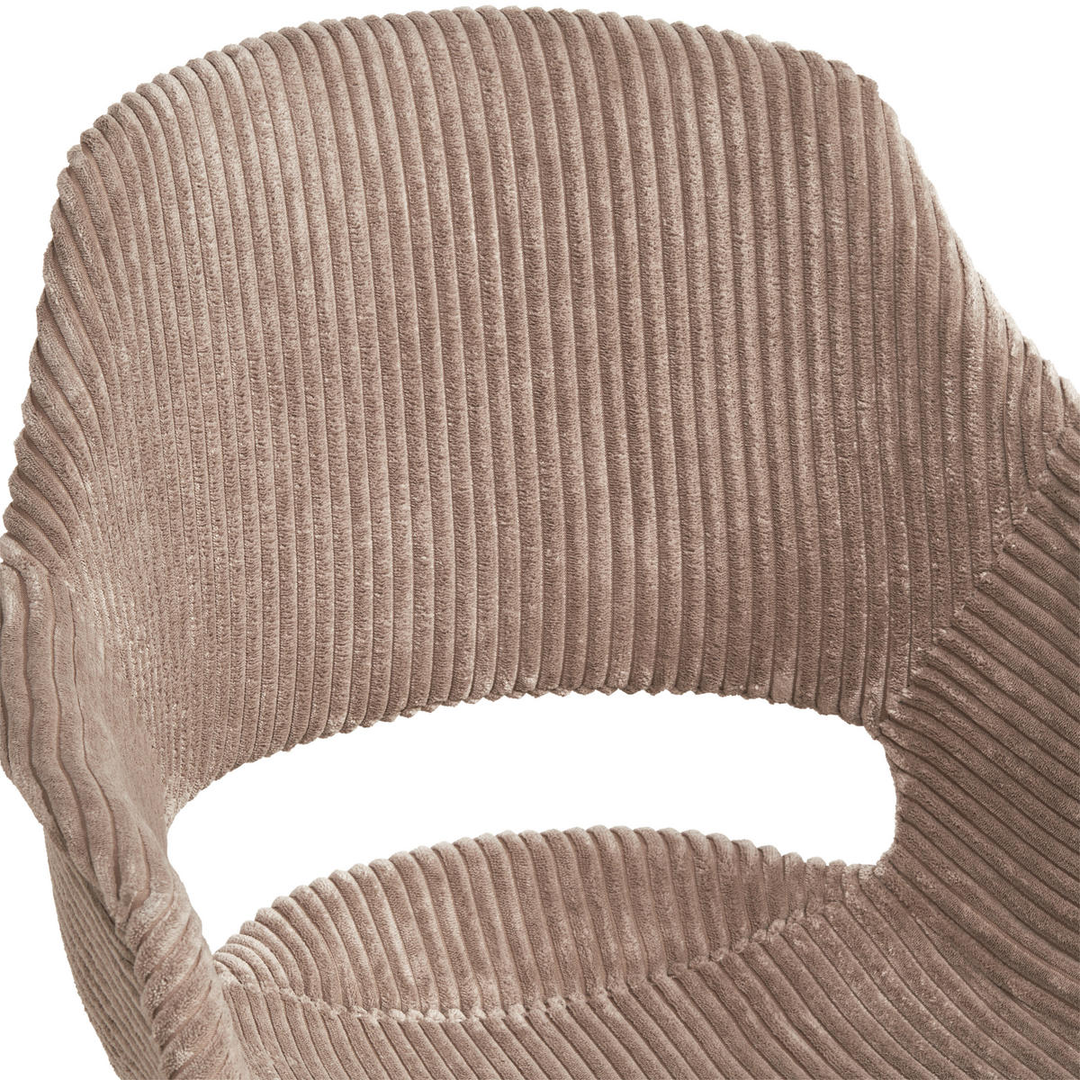 ARMLEHNSTUHL Cord matt  - Schwarz/Braun, Modern, Holz/Kunststoff (58/81/61cm) - MID.YOU