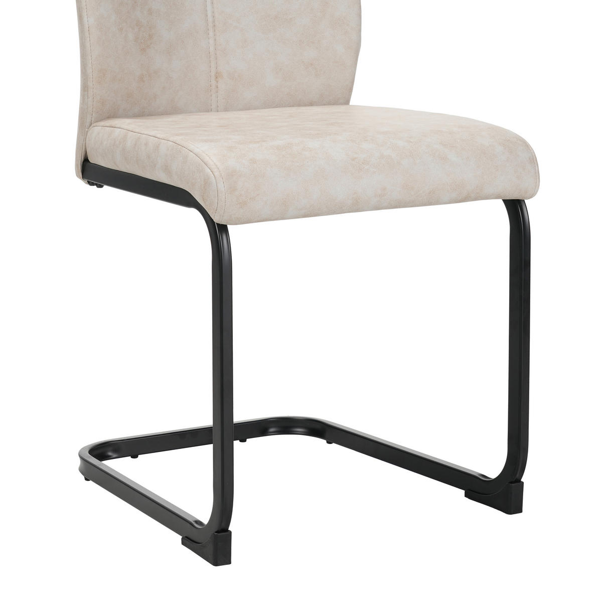 SCHWINGSTUHL   Mikrofaser  - Beige/Schwarz, Design, Textil/Metall (43/97/57cm) - Xora