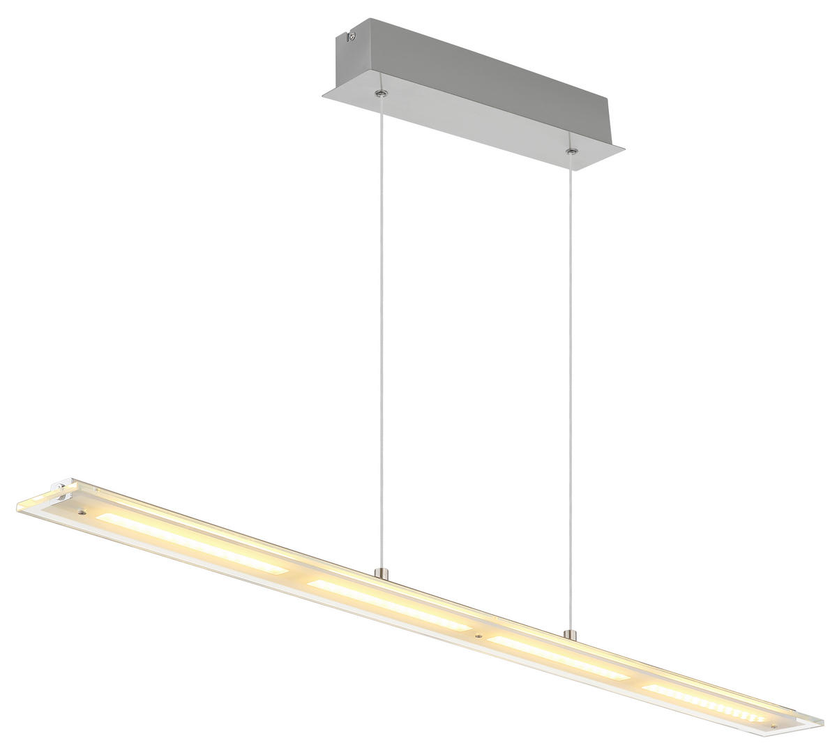 LED-HÄNGELEUCHTE 115/9/150 cm  - Klar/Nickelfarben, Design, Glas/Metall (115/9/150cm) - Globo