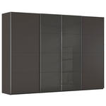 SCHWEBETÜRENSCHRANK 315/235/68 cm 4-türig Graphitfarben, Schwarz  - Chromfarben/Graphitfarben, KONVENTIONELL, Glas/Holzwerkstoff (315/235/68cm) - Novel