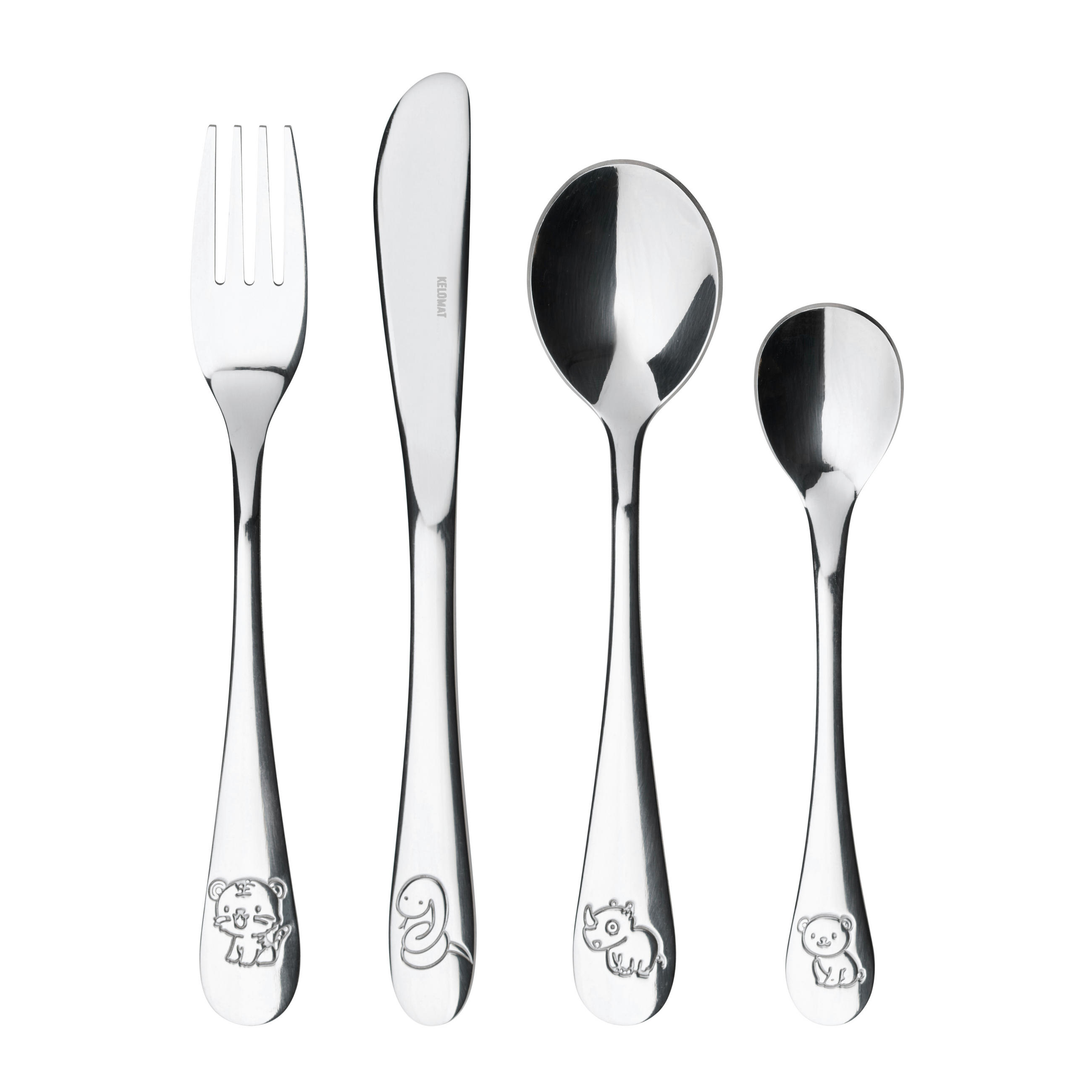 BESTECKSET KM CLASSICO 4-teilig Edelstahl  - Edelstahlfarben, Basics, Metall (21,60/15,20/2,40cm) - Kelomat
