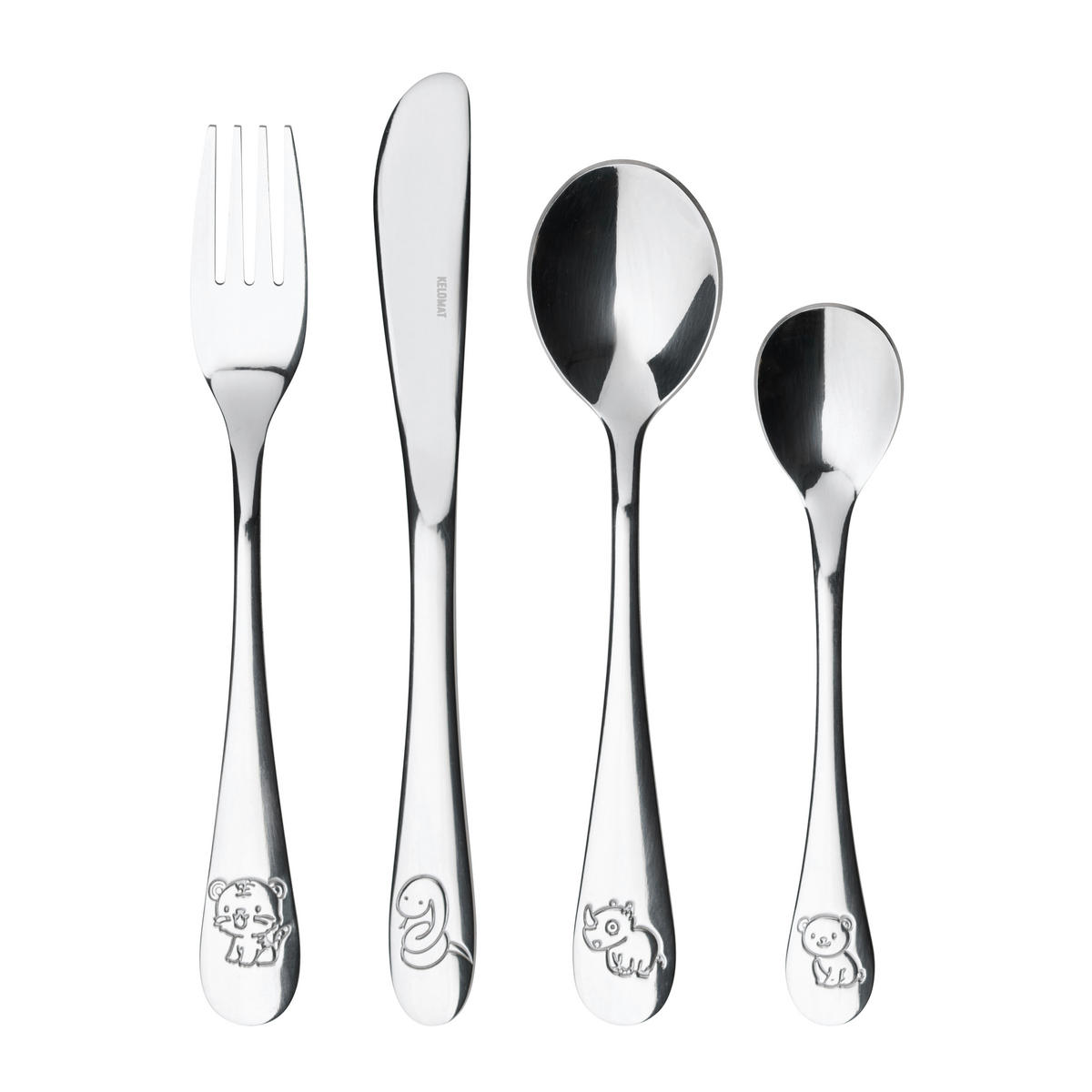 BESTECKSET KM CLASSICO  4-teilig  - Edelstahlfarben, Basics, Metall (21,60/15,20/2,40cm) - Kelomat