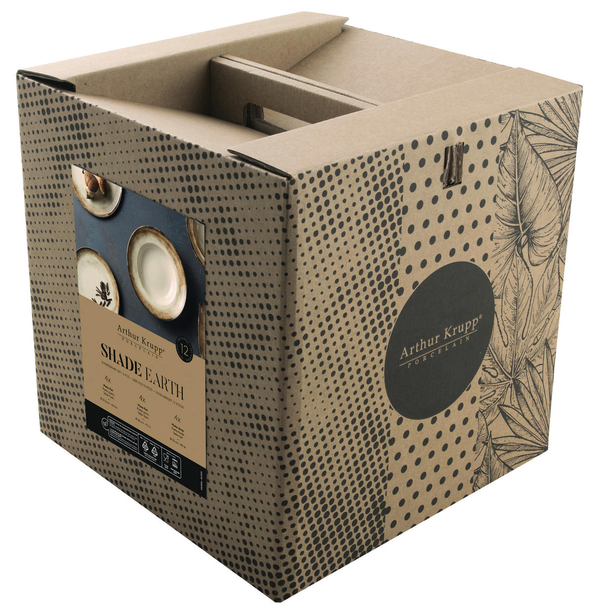 JEDILNI SERVIS  Shade Earth     12-delni   - rjava, Basics, keramika - ARTHUR KRUPP
